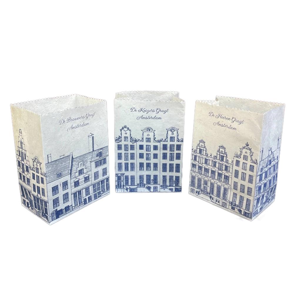 Windlichten Amsterdam Caspar Jacobsz - blauwe print - gratis verzending in Nederland