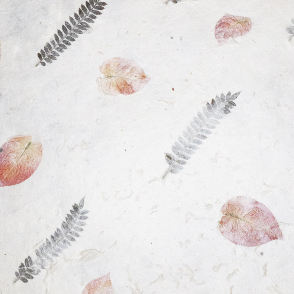 Loktapapier naturel met bloemen 75x50