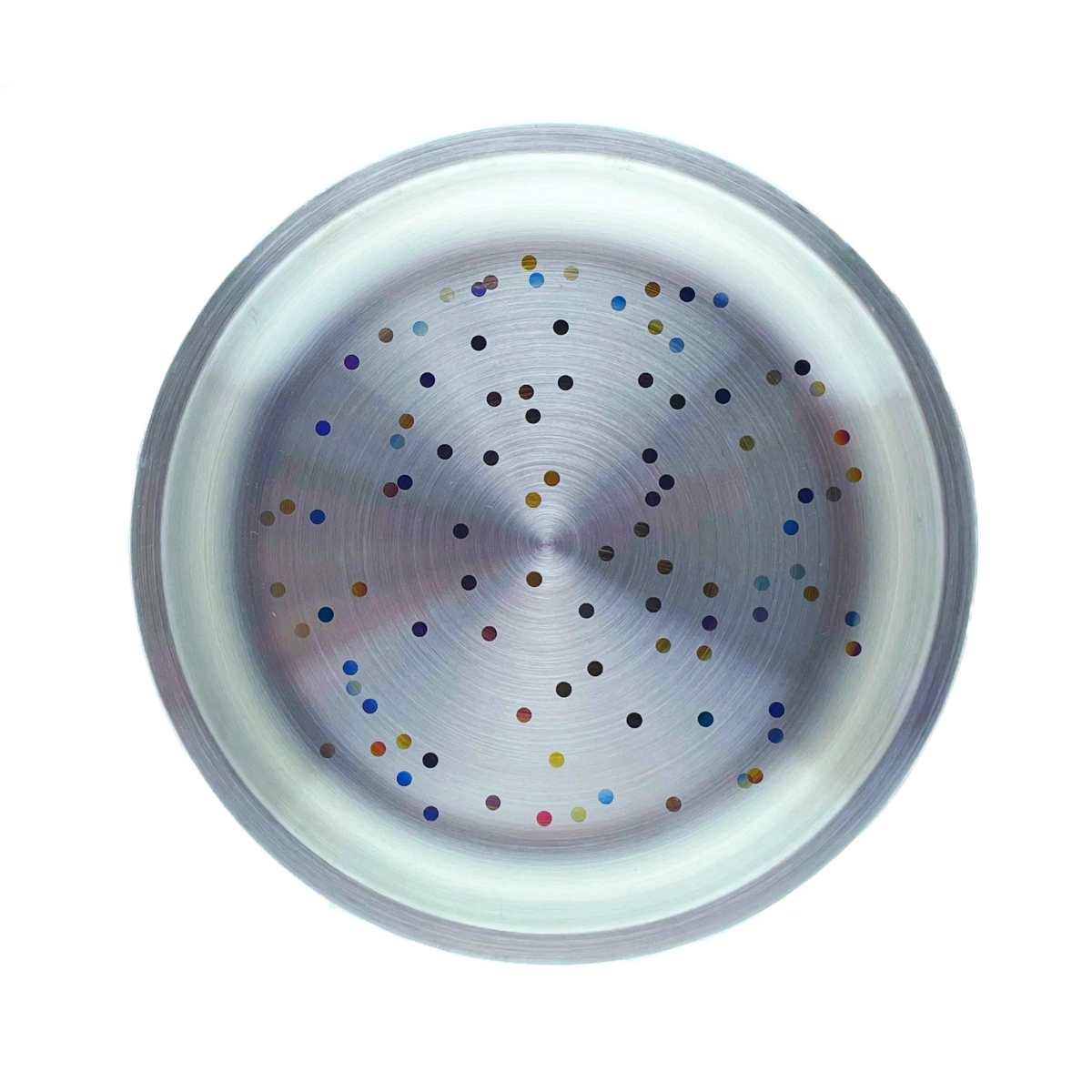 RVS party- en feestbord 20 of 22 cm - gekleurde confetti