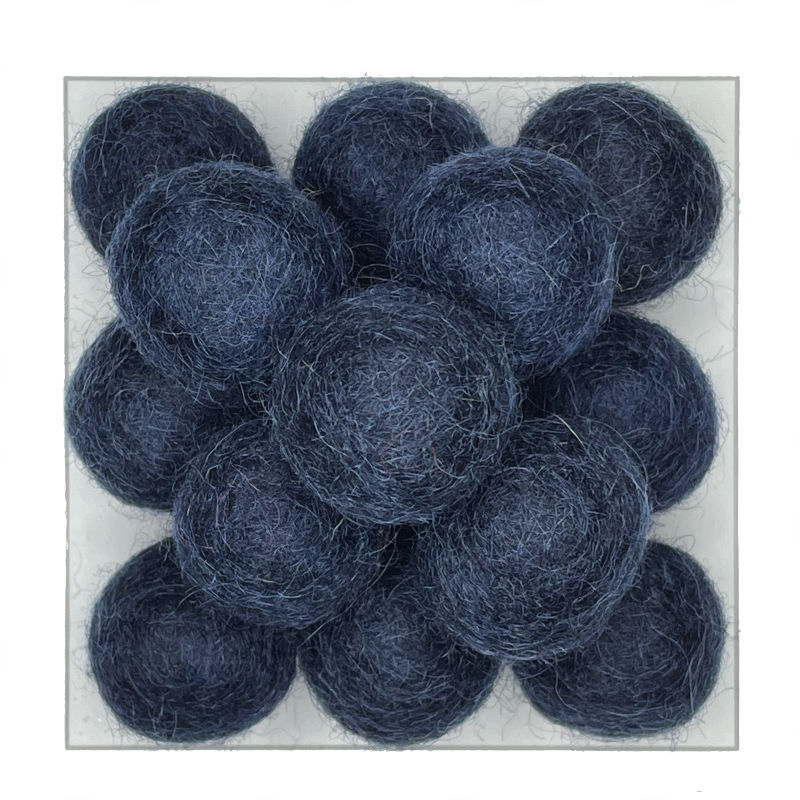 Viltballetje donker blauw 2 cm | gratis verzending | per 10 stuks