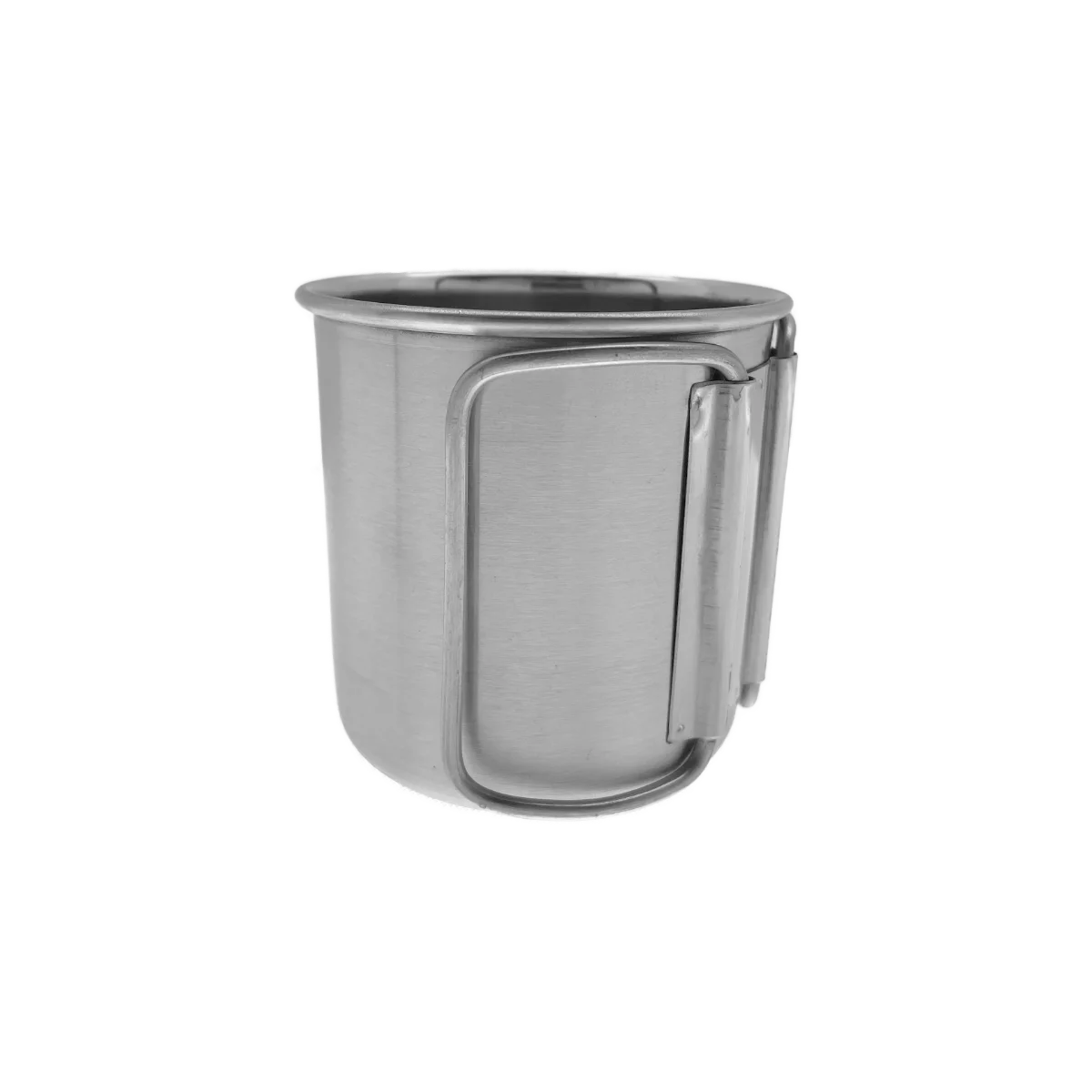 RVS beker/mok 250 ml met ruimtebesparend inklapbaar handvat - glanzend