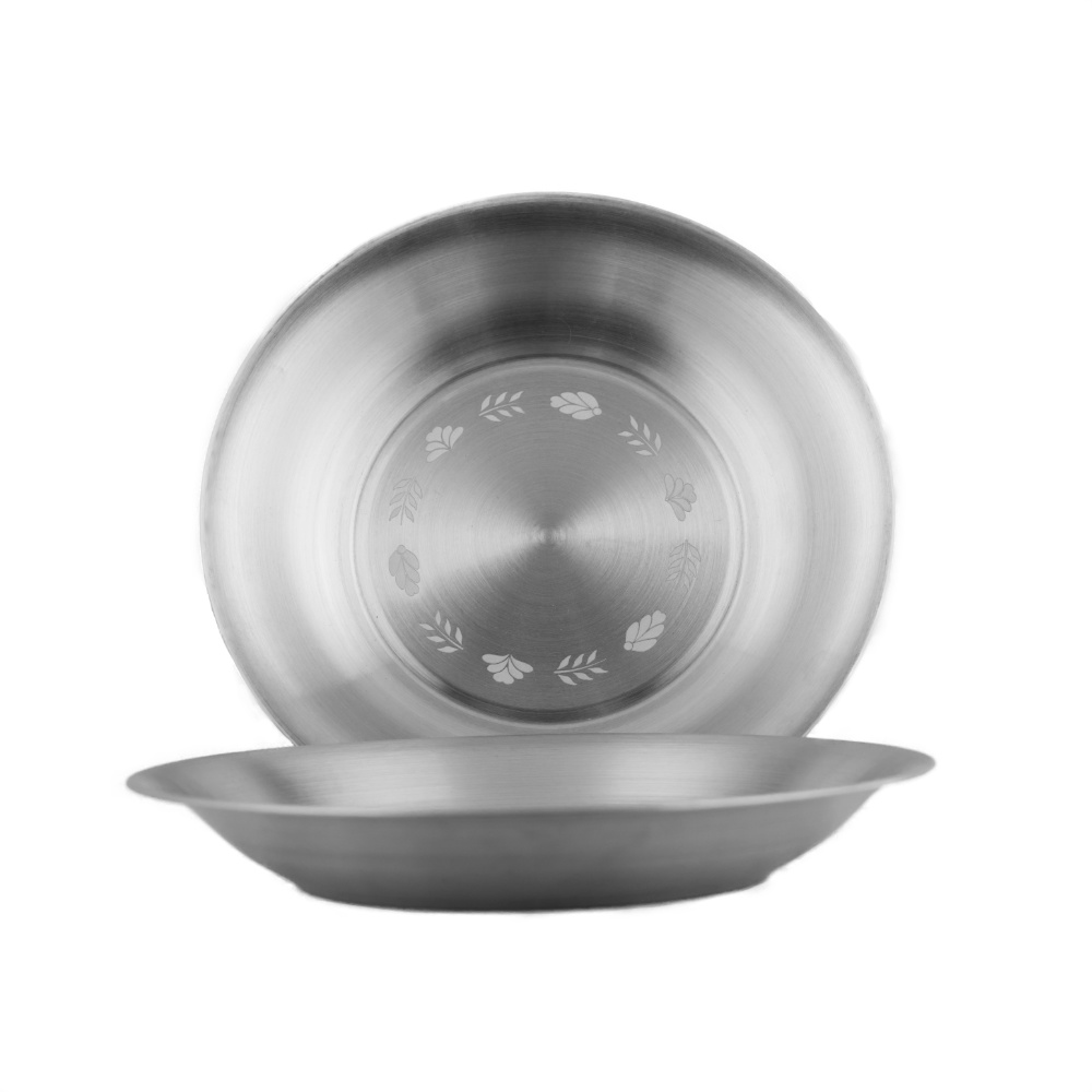 RVS soepbord/pastabord 21,5 cm - 500 ml - mat met 'Bonteboer' laserprint