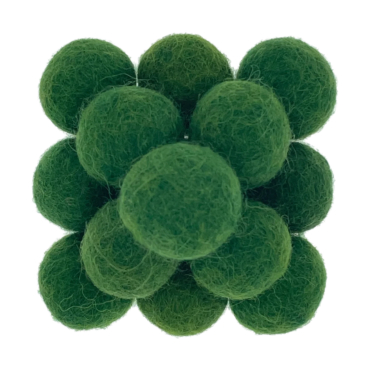 Viltballetje groen 2 cm | gratis verzending | per 10 stuks