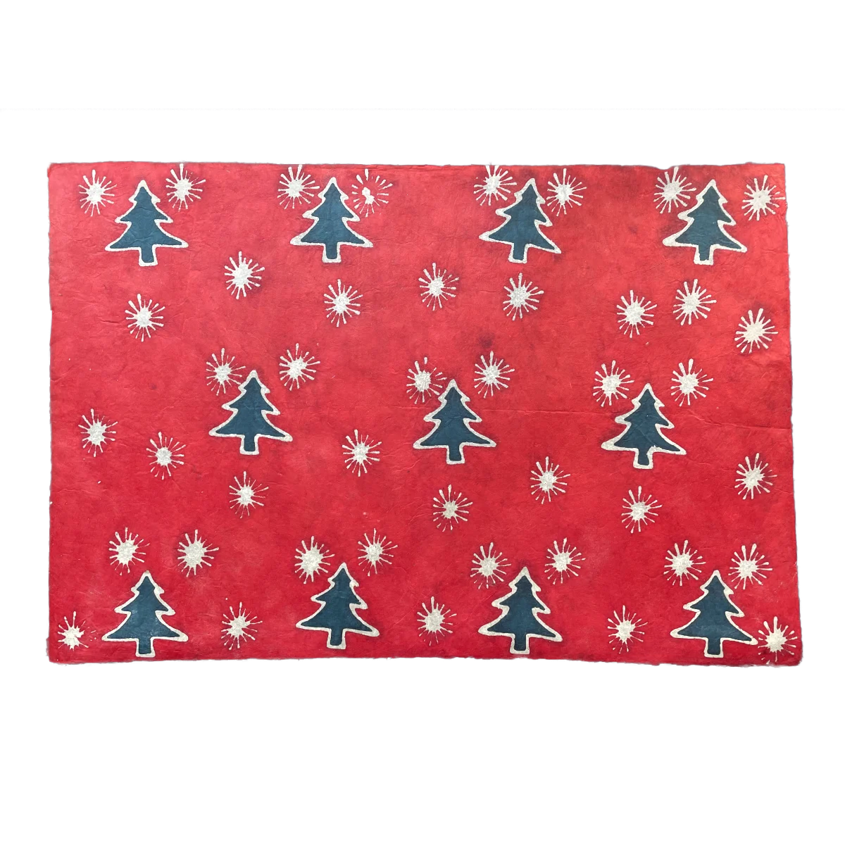 Loktapapier Kerst rood 75x50 cm - met batik waxprint